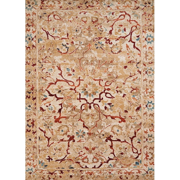 United Weavers Bridges Area Rug 3001-00394 Villa Bella Taupe Faded Distressed 1'10" x 7'2" Rectangle