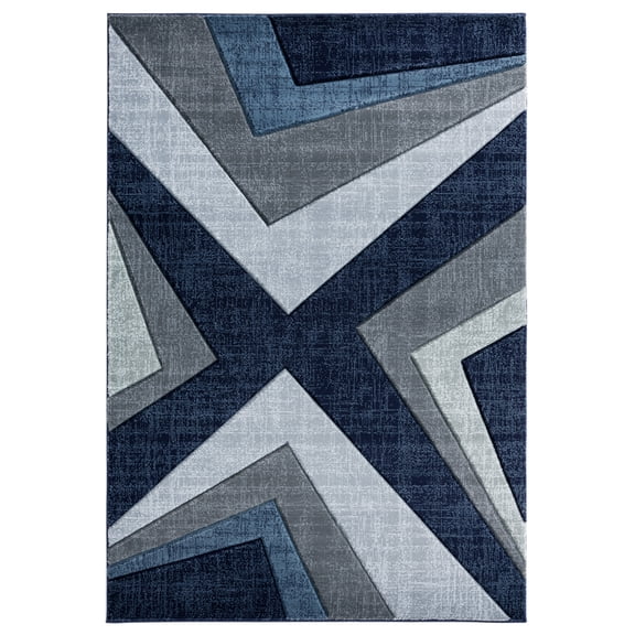 United Weavers Bristol Area Rug 2050 10064 Zine Navy Cross Angled 1' 10" x 2' 8" Rectangle