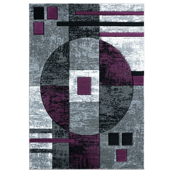 United Weavers Bristol Area Rug 2050 10182 Epsilon Plum Blocks Lined 1' 10" x 2' 8" Rectangle
