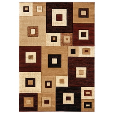 United Weavers Bristol Area Rug 2050 10234 Cicero Burgundy Blocks Dotted 5' 3" x 7' 6" Rectangle