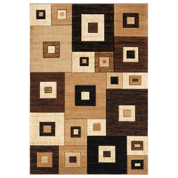 United Weavers Bristol Area Rug 2050 10250 Cicero Brown Cubes Blocks 1' 10" x 2' 8" Rectangle