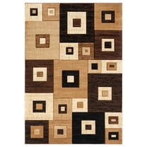 United Weavers Bristol Area Rug 2050 10250 Cicero Brown Cubes Blocks 5' 3" x 7' 6" Rectangle