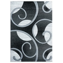 United Weavers Bristol Area Rug 2050 10372 Riley Grey Curves Rings 1' 10" x 2' 8" Rectangle