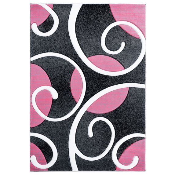 United Weavers Bristol Area Rug 2050 10386 Riley Pink Curls Loops 7' 10 x 7' 10" Rectangle