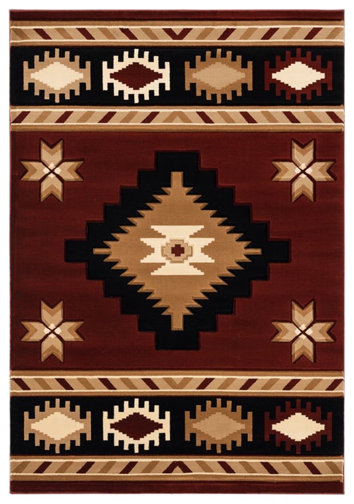 Burgundy Cotton and Synthetic 2' x 3' Reversible Accent Rug
