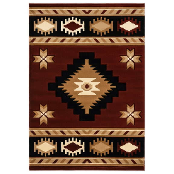 United Weavers Bristol Area Rug 2050 10434 Caliente Burgundy Jagged Lines 1' 10" x 2' 8" Rectangle