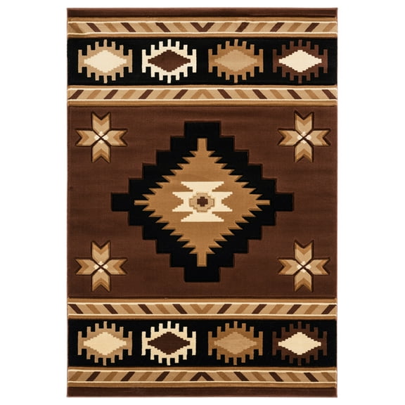 United Weavers Bristol Area Rug 2050 10450 Caliente Brown Rows Jagged 2' 7" x  4' 2" Rectangle