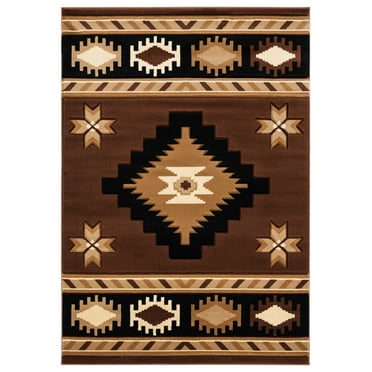 United Weavers Bristol Area Rug 2050 10450 Caliente Brown Rows Jagged 7' 10 x 7' 10" Rectangle