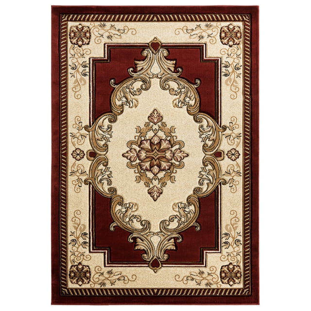 United Weavers Bristol Area Rug 2050 10534 Fallon Burgundy Medallion Curls 5' 3" x 7' 6