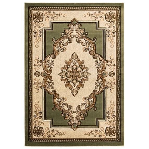 United Weavers Bristol Area Rug 2050 10545 Fallon Green Bulbs Medallion 2' 7" x 4' 2" Rectangle