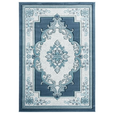 United Weavers Bristol Area Rug 2050 10563 Fallon Aqua Medallion Curls 1' 10" x 2' 8" Rectangle