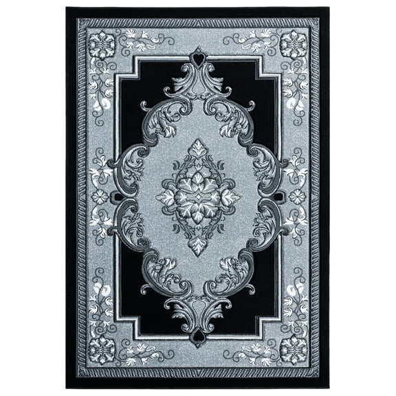 United Weavers Bristol Area Rug 2050 10571 Fallon Silver Curls Petals 5' 3" x 7' 6" Rectangle
