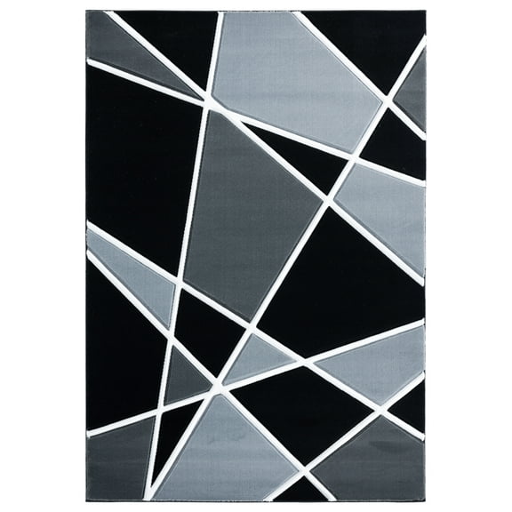 United Weavers Bristol Area Rug 2050 10872 Kanza Grey Lines Slices 2' 7" x 7' 4" Rectangle
