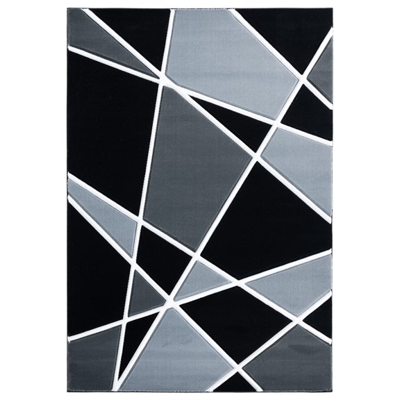 United Weavers Bristol Area Rug 2050 10872 Kanza Grey Lines Slices 7' 10 x 7' 10" Rectangle