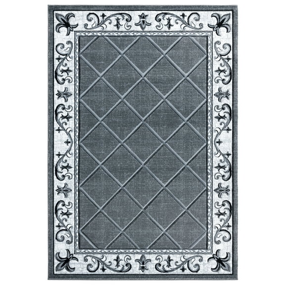 United Weavers Bristol Area Rug 2050 10972 Altamont Grey Scrolls Diamonds 7' 10 x 7' 10" Rectangle