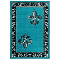 United Weavers Bristol Area Rug 2050 11269 Lilium Turquoise Scrolls Curves 1' 10" x 2' 8" Rectangle