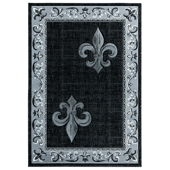 United Weavers Bristol Area Rug 2050 11272 Lilium Grey Curls Scrolls 5' 3" x 7' 6" Rectangle