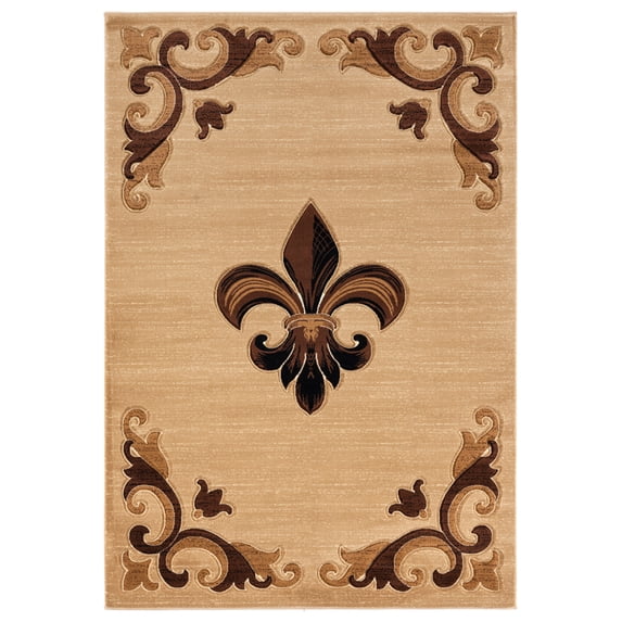 United Weavers Bristol Area Rug 2050 11726 Barnsley Beige Flur De Lis Solid 2' 7" x 4' 2" Rectangle