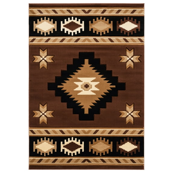 United Weavers Bristol Area Rug 2050 10450 Caliente Brown Rows Jagged 1' 10" x 2' 8" Rectangle