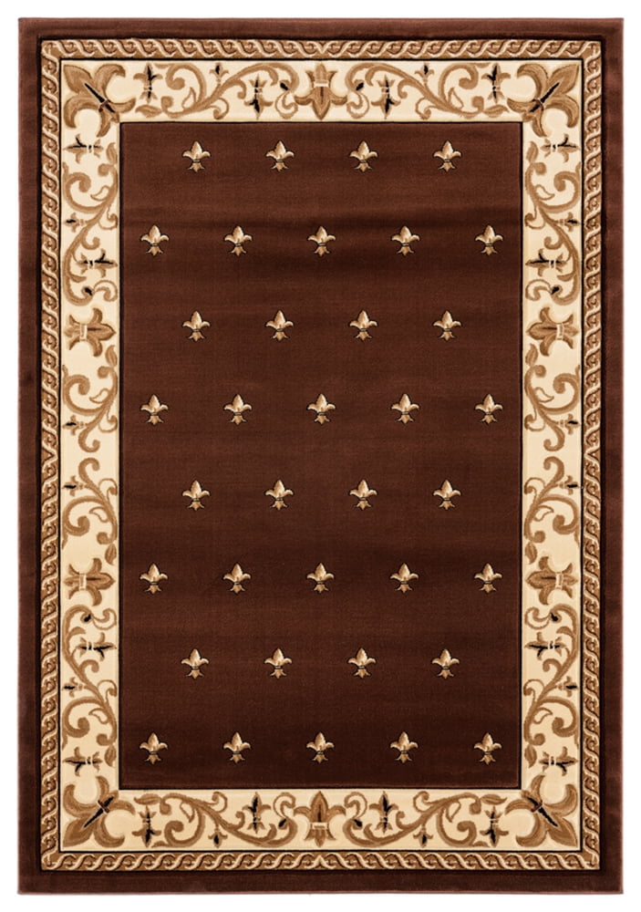 Bristol Brown Synthetic Stain-Resistant Rectangular Area Rug 5' x 8'
