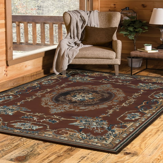 United Weavers Brunswick Becca Oriental Border Area Rug, Brown, 5'3" x 7'6"
