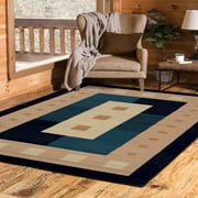 United Weavers Brunswick Ellis Contemporary Border Area Rug, Navy, 5'3 x 7'6
