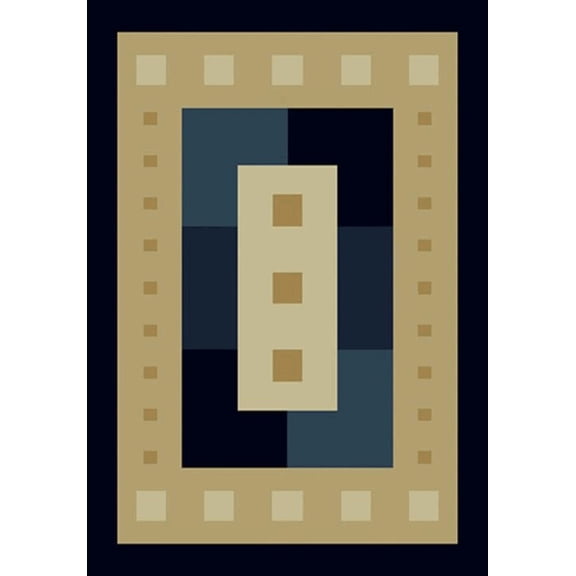 United Weavers Brunswick Ellis Contemporary Border Runner Rug, Navy, 1'11" x 7'4"