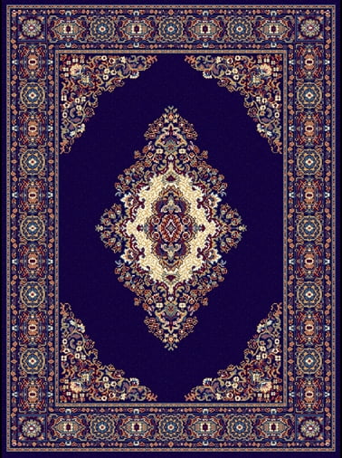 Navy Rectangular 4' x 6' Synthetic Stain-resistant Area Rug