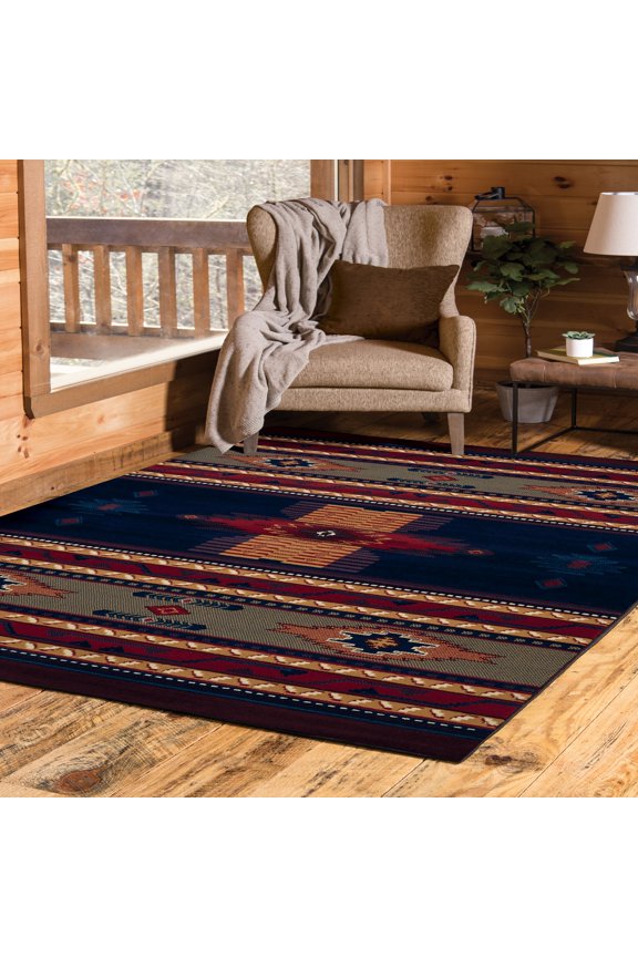 United Weavers Brunswick Tamara Southwestern Area Rug, Navy, 3'11" x 5'3"