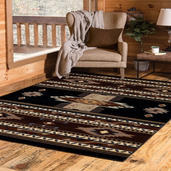 United Weavers Brunswick Tamara Southwestern Runner Rug, Black, 1'11" x 7'4"