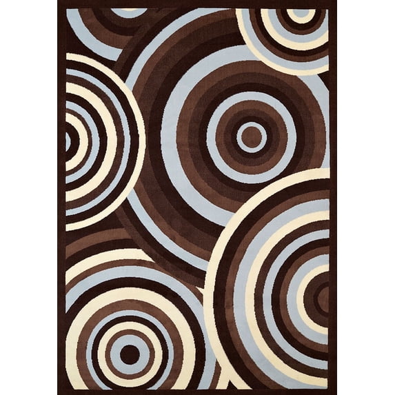 United Weavers Cafe Area Rug 950-10360 Cappuccino Blue Loops Rings