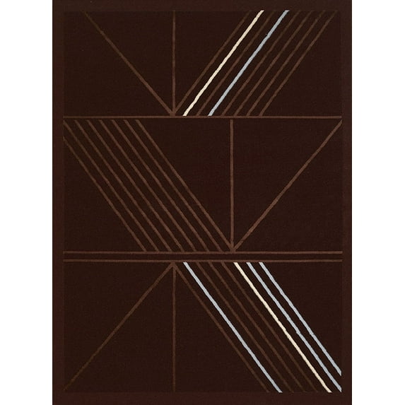 United Weavers Cafe Area Rug 950-11155 Macchiato Dark Brown Stripe Lined