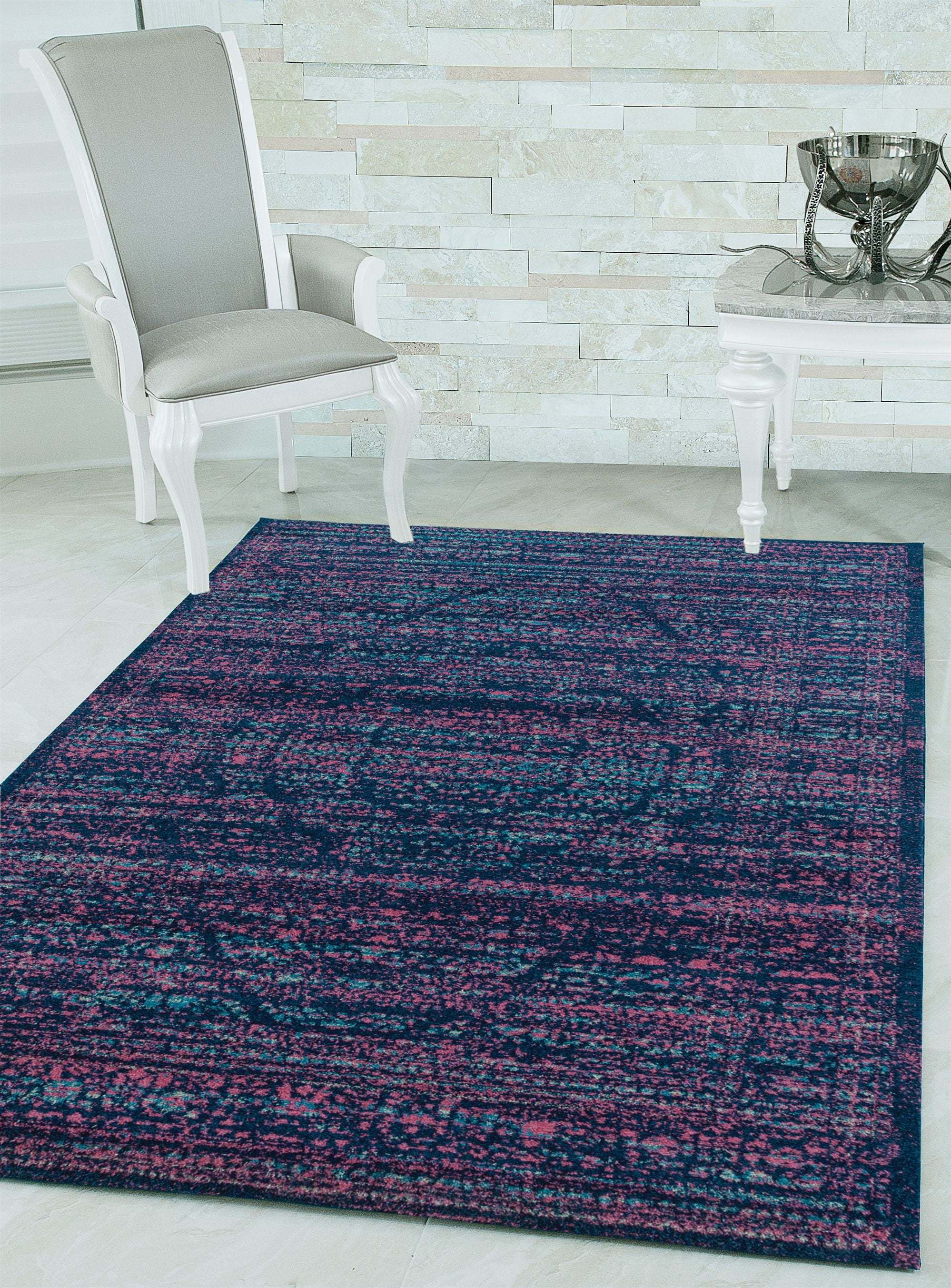 United Weavers Caledonia Analia Farmhouse Medallion Area Rug, Midnight Blue, 12'6" x 15'