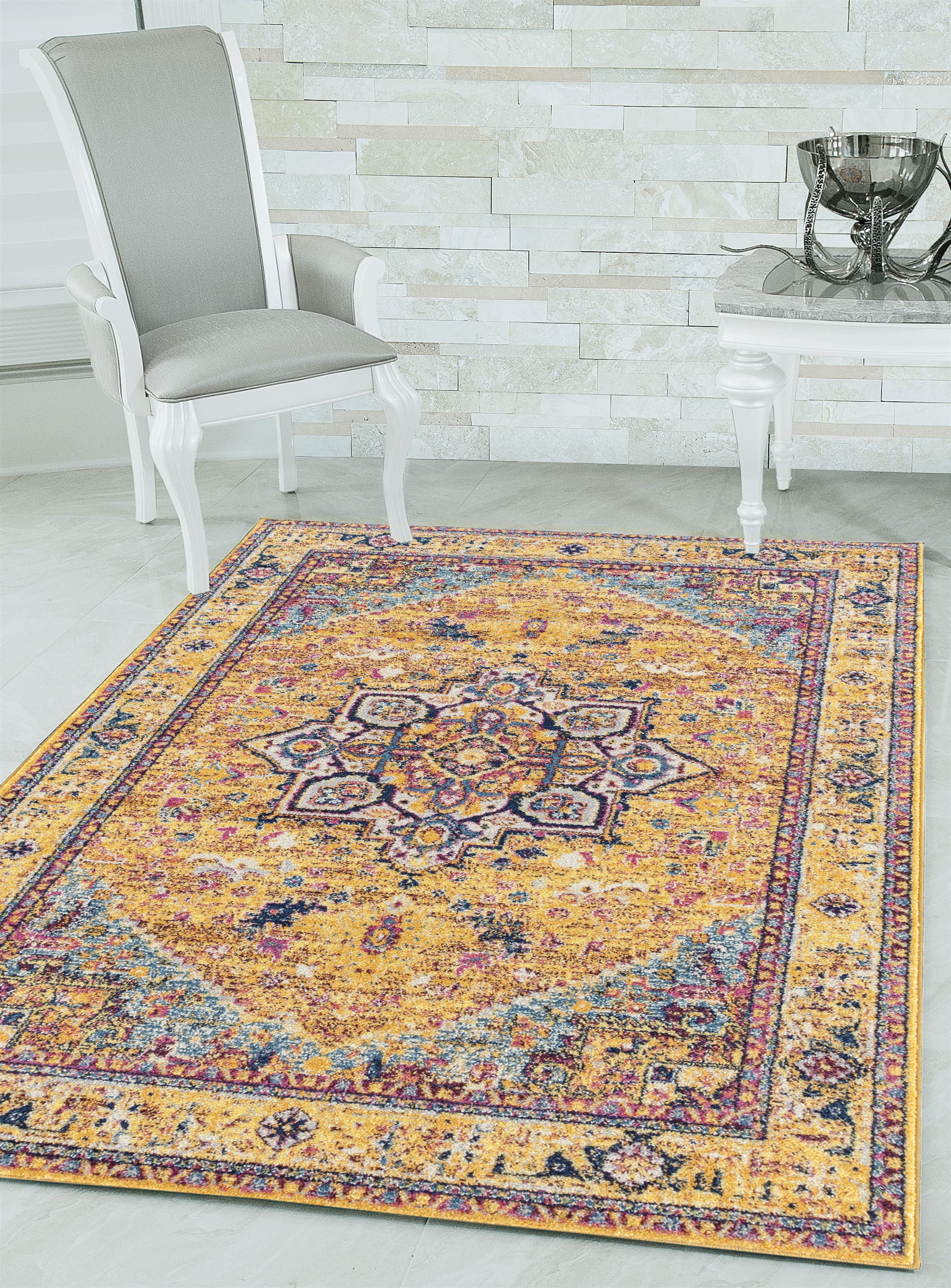 United Weavers Caledonia Zaylee Farmhouse Medallion Area Rug, Burnt Orange, 9'10" X 13'2"