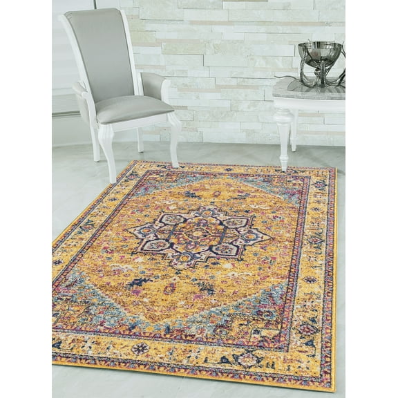 United Weavers Caledonia Zaylee Farmhouse Medallion Area Rug, Burnt Orange, 9'10" X 13'2"