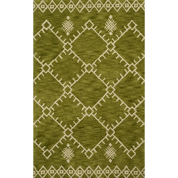 United Weavers Casablanca Shag Area Rug 1510-20146 Safi Apple Green Cubed Blocks