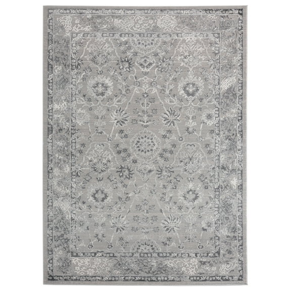United Weavers Cascades Area Rug 2601 10272 Shasta Grey Leaves Petals 12' 6" x 15' Rectangle