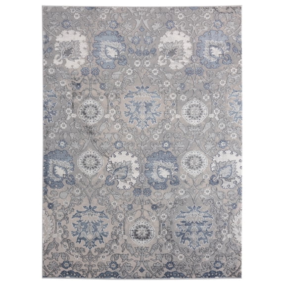 United Weavers Cascades Area Rug 2601 10460 Olallie Blue Rings Petals 5' 3" x 7' 2" Rectangle