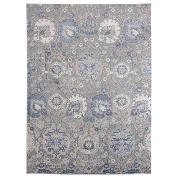 United Weavers Cascades Area Rug 2601 10460 Olallie Blue Rings Petals 9' 10" x 13' 2" Rectangle