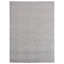 United Weavers Cascades Area Rug 2601 10871 Tehama Silver Cubes Squares 9' 10" x 13' 2" Rectangle