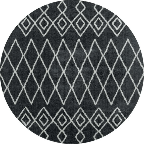 United Weavers Celestial Azazel Modern Geometric Round Area Rug, Smoke, 7'10" x 7'10"