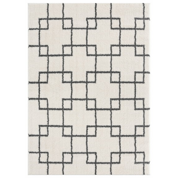 United Weavers Celestial Dadrail Contemporary Geometric Area Rug, White, 5'3" x 7'2"