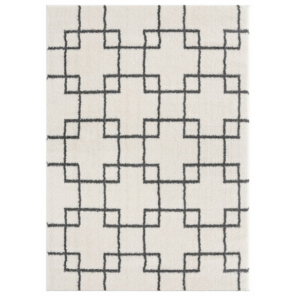 United Weavers Celestial Dadrail Contemporary Geometric Area Rug, White, 5'3" x 7'2"