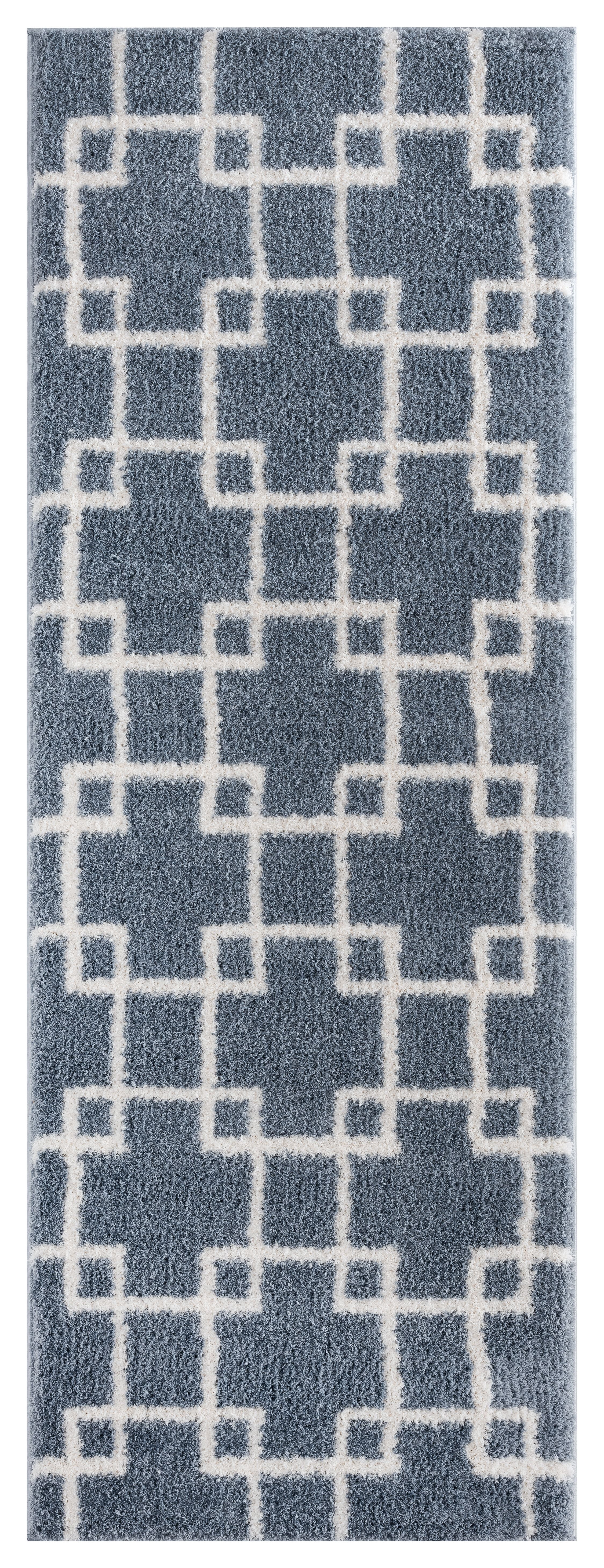 United Weavers Celestial Dadrail Contemporary Geometric Runner Rug, Blue/Grey, 2'7" x 7'2"