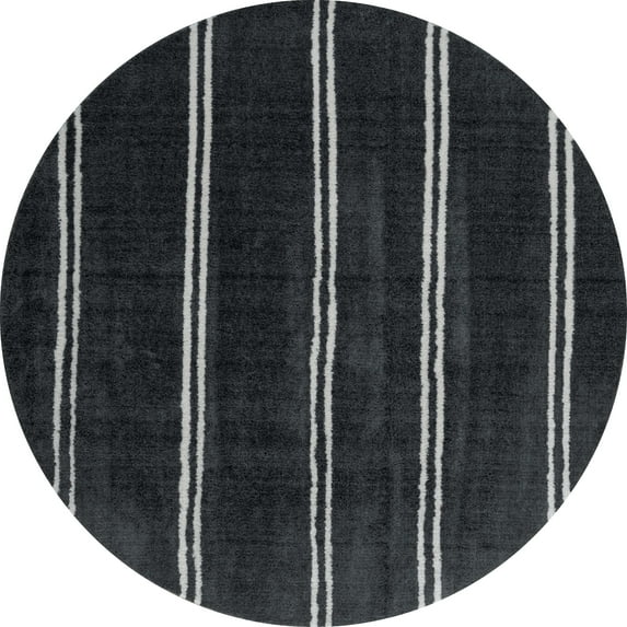 United Weavers Celestial Gadreel Contemporary Stripe Round Area Rug, Smoke, 7'10" x 7'10"