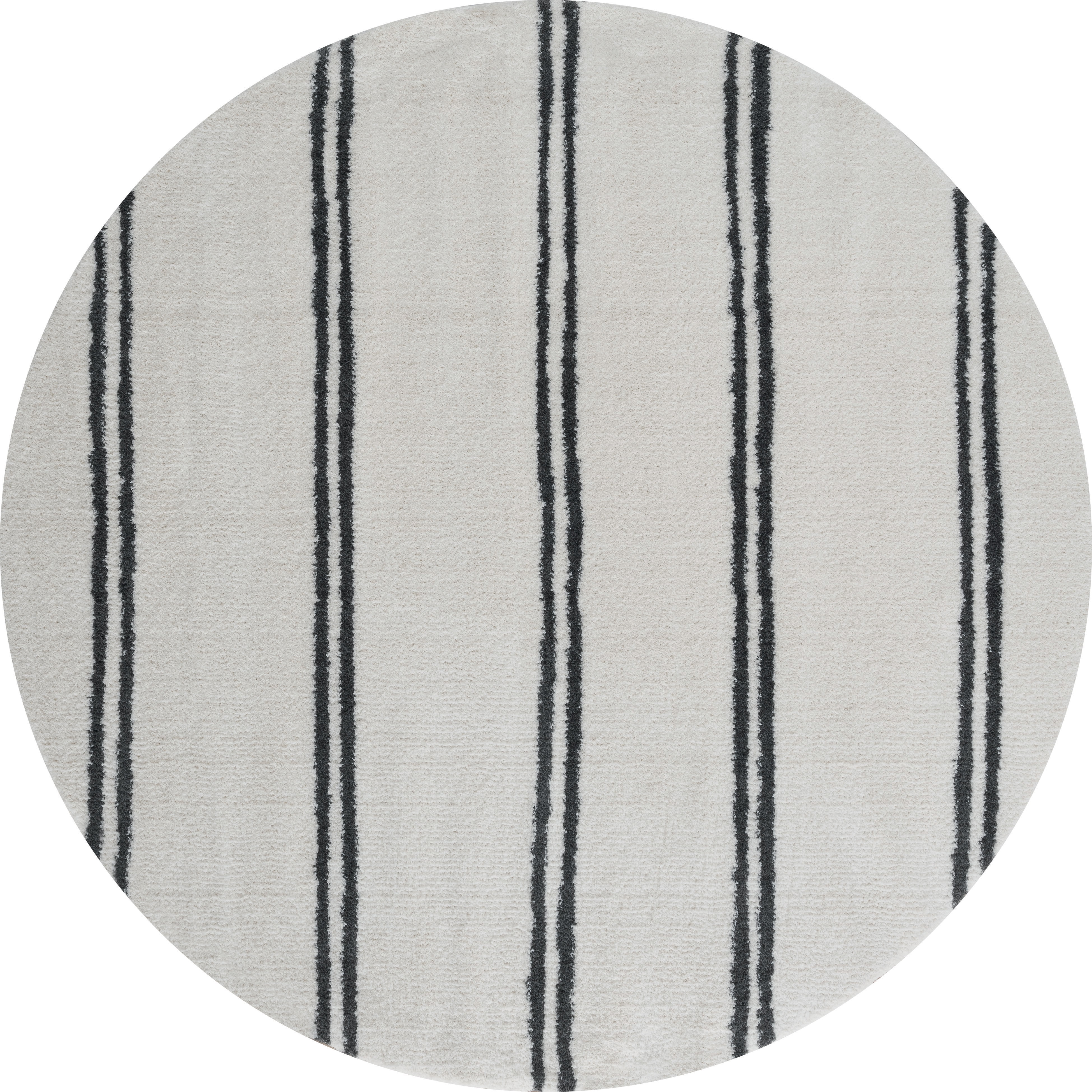United Weavers Celestial Gadreel Contemporary Stripe Round Area Rug, White, 7'10" x 7'10"