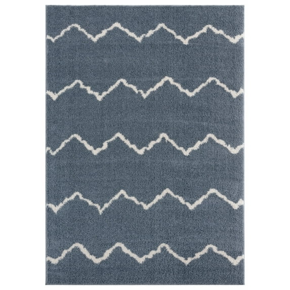 United Weavers Celestial Poyel Contemporary Stripe Area Rug, Blue/Grey, 5'3" x 7'2"
