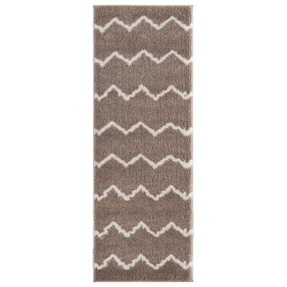 United Weavers Celestial Poyel Contemporary Stripe Runner Rug, Beige, 2'7" x 7'2"