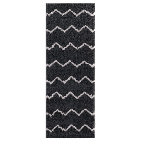 United Weavers Celestial Poyel Contemporary Stripe Runner Rug, Smoke, 2'7" x 7'2"