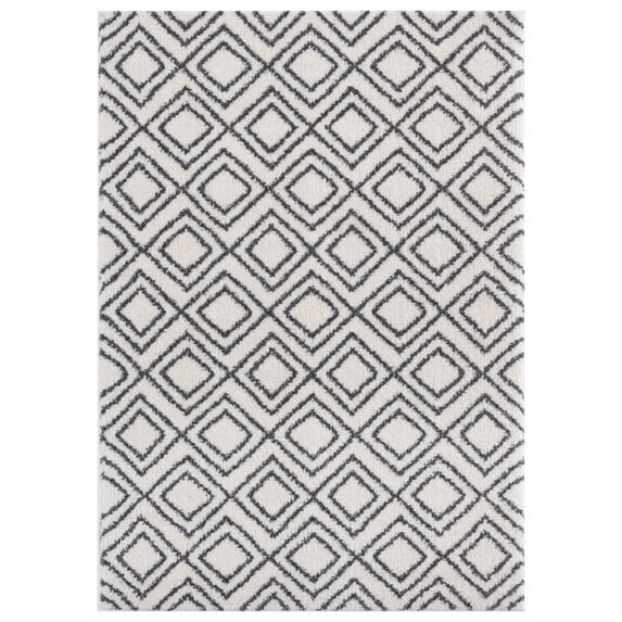 United Weavers Celestial Sarath Modern Geometric Area Rug, White, 5'3" x 7'2"